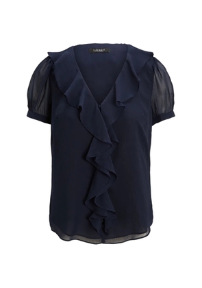 Lauren Ralph Lauren ruffled V-neck blouse - Blue