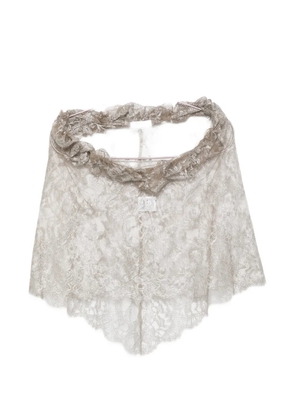 Fely Campo ruffled lace top - Grey