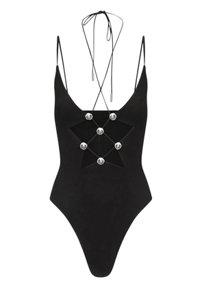 AREA star cut-out bodysuit - Black