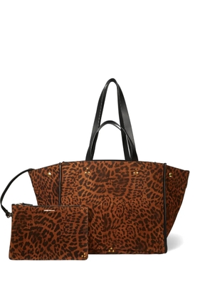 Jérôme Dreyfuss Léon M animal-print tote bag - Brown