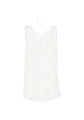 Brunello Cucinelli V-neck mini dress - White