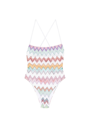 Missoni chevron-pattern swimsuit - White