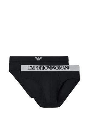 Emporio Armani logo-waistband briefs (set of two) - Black