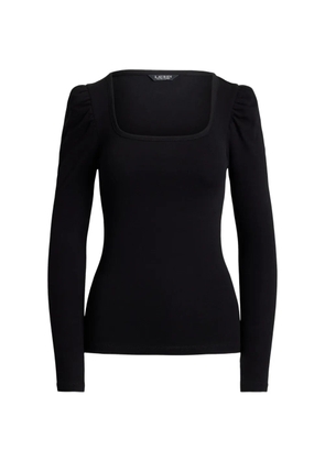 Lauren Ralph Lauren square-neck puff-sleeve top - Black
