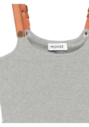 Monse leather-strap tank top - Grey