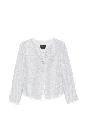 Emporio Armani V-neck tweed jacket - Grey