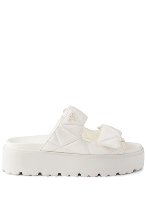 Prada padded leather sandals - White