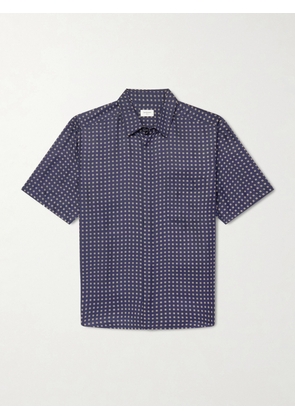 SAINT LAURENT - Printed Silk-Voile Shirt - Men - Blue - EU 37