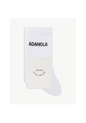 Womens Adanola Logo-Print Ribbed Cotton-Blend Socks