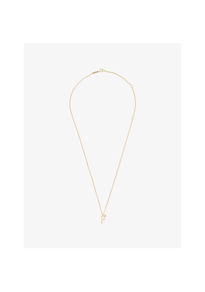 Womens PDPAOLA Initial F 18ct Yellow Gold-Plated Sterling-Silver and Cubic Zirconia Pendant Necklace