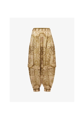 Womens Zimmermann Luna Harem Silk Trousers