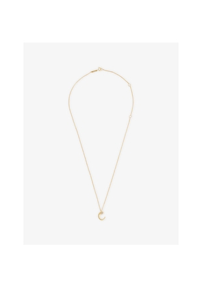 Womens PDPAOLA Initial C 18ct Yellow Gold-Plated Sterling-Silver and Cubic Zirconia Pendant Necklace