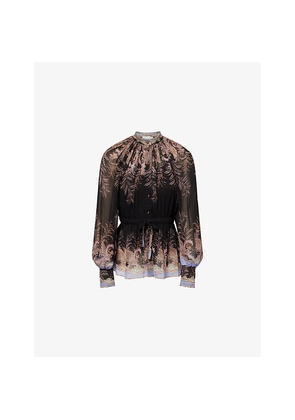 Womens Zimmermann Alchemy Floral-Print Woven Blouse