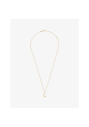 Womens PDPAOLA Initial E 18ct Yellow Gold-Plated Sterling-Silver and Cubic Zirconia Pendant Necklace