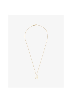 Womens PDPAOLA Initial H 18ct Yellow Gold-Plated Sterling-Silver and Cubic Zirconia Pendant Necklace