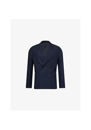 Mens Paul Smith Check Woven Wool-Silk Blazer