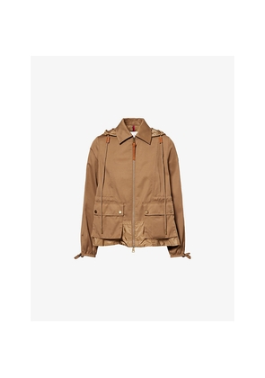 Womens Moncler Adenium Hooded Shell-Panelled Jacket