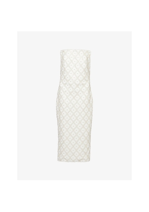 Womens Nadine Merabi Larissa Bead-Embellished Woven Midi Dress