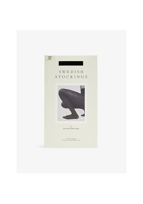 Womens Swedish Stockings Zoe Ribbed Stretch-Cotton Tights