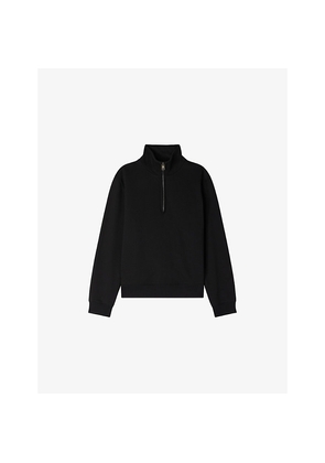 Mens Sandro Funnel-Neck Half-Zip Cotton Sweatshirt