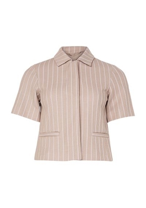 Striped shirt jacket