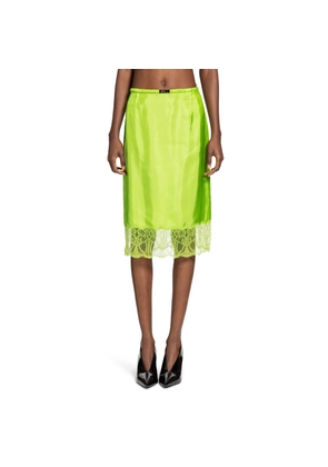 Viscose twill skirt with floral lace