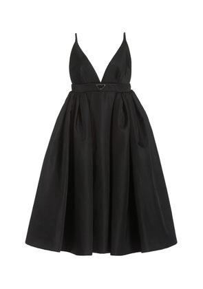 Prada Logo-Detailed Nylon Gabardine Midi Dress - Moda Operandi