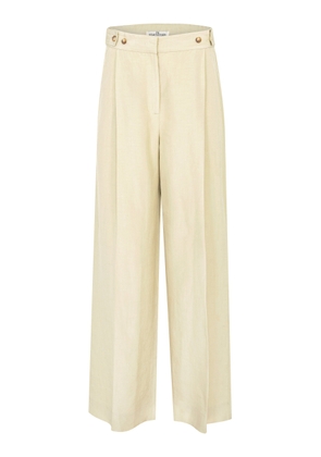 Di Stavnitser Dahlia Mid-Rise Linen-Silk Wide-Leg Pants - Moda Operandi