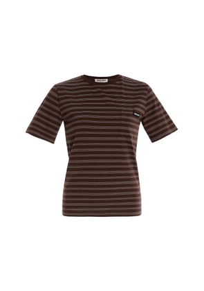 Miu Miu Striped Cotton T-Shirt - Moda Operandi