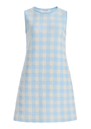Oscar de la Renta Gingham Jacquard Mini Shift Dress - Moda Operandi