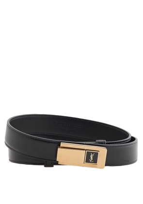 Saint Laurent Charniere Buckle Belt In Smooth Leather