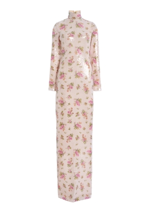 Brandon Maxwell The Monet Sequined Floral Maxi Dress - Moda Operandi