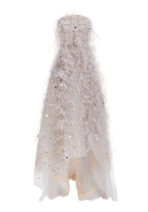 Oscar de la Renta Strapless Point D'esprit Gown - Moda Operandi