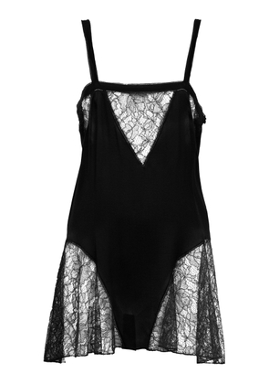Chloé Lace-Trimmed Silk Charmeuse Mini Dress - Moda Operandi