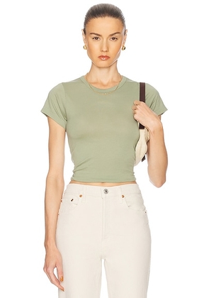 Eterne Short Sleeve Baby Tee in Sage - Sage. Size XL (also in ).