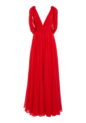Giambattista Valli Gathered Georgette Dress - Moda Operandi