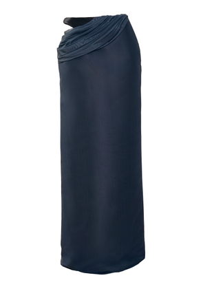 Yassmin Saleh Unfold Draped Silk-Blend Maxi Skirt - Moda Operandi