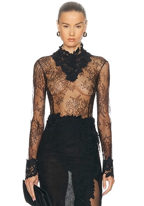 Blumarine Lace Top in Black - Black. Size 38 (also in ).