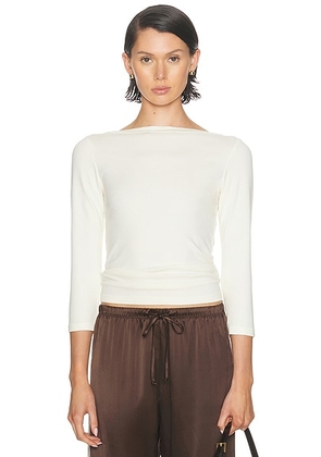 DONNI. The Baby Rib Boatneck Top in Creme - Ivory. Size M (also in L).