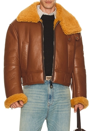 Acne Studios Lhovy Shearling Jacket in Rust Brown - Brown. Size 48 (also in 46, 50).