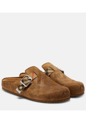 Burberry Checked suede clogs