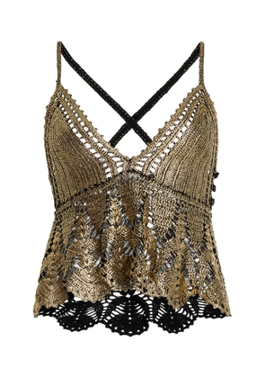 Ulla Johnson Delfina Metallic Crocheted Cotton Tank Top - Moda Operandi
