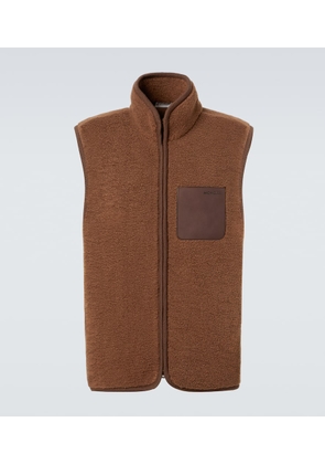 Moncler Leather-trimmed teddy vest
