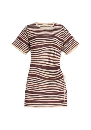 Zulu & Zephyr Cutout Striped Knit Mini T-Shirt Dress - Moda Operandi