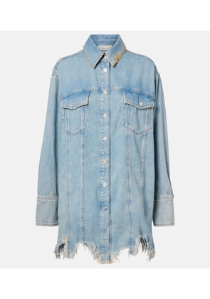 Blumarine Embroidered denim overshirt