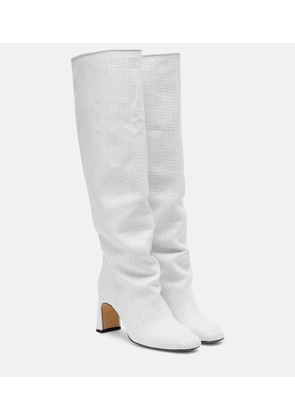 Souliers Martinez Roberta woven leather knee-high boots