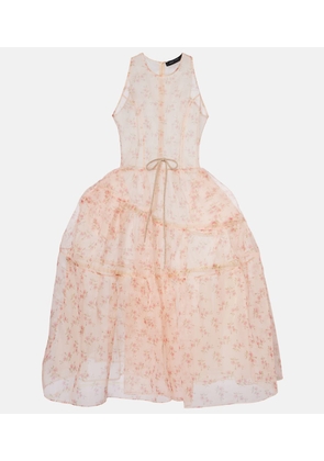 Simone Rocha Floral sheer organza midi dress