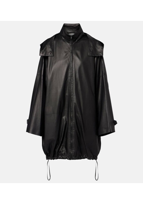 The Row Cassandre leather coat