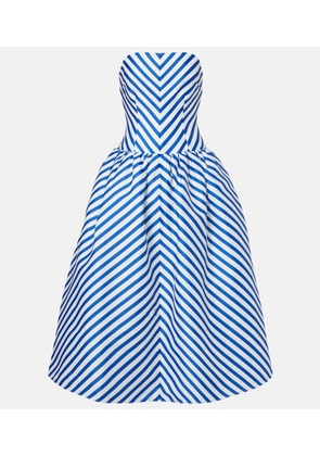 Self-Portrait Striped taffeta bustier dress