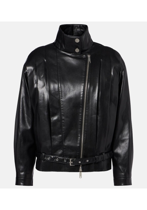 Self-Portrait Belted biker jacket